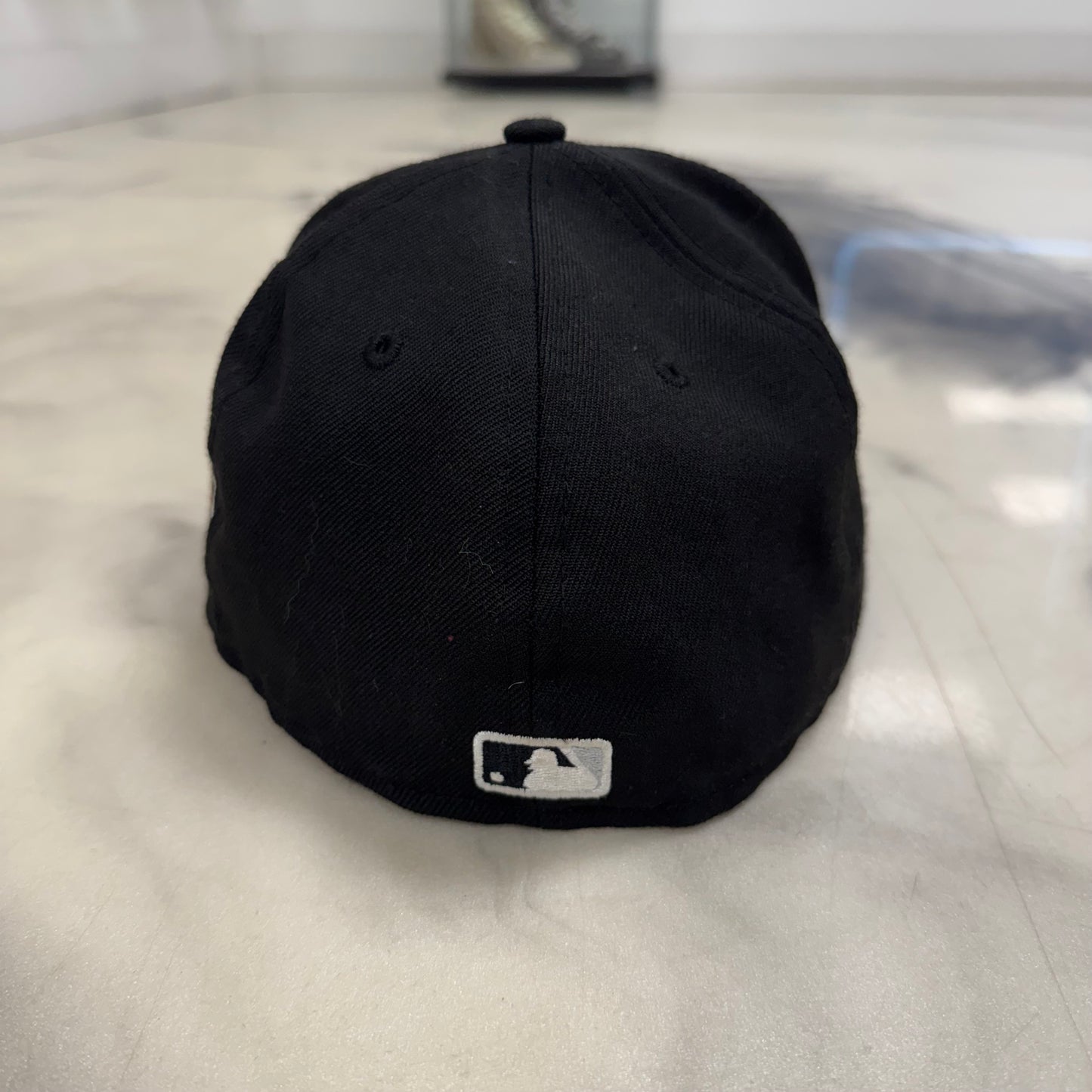 White Socks Fitted Hat Black