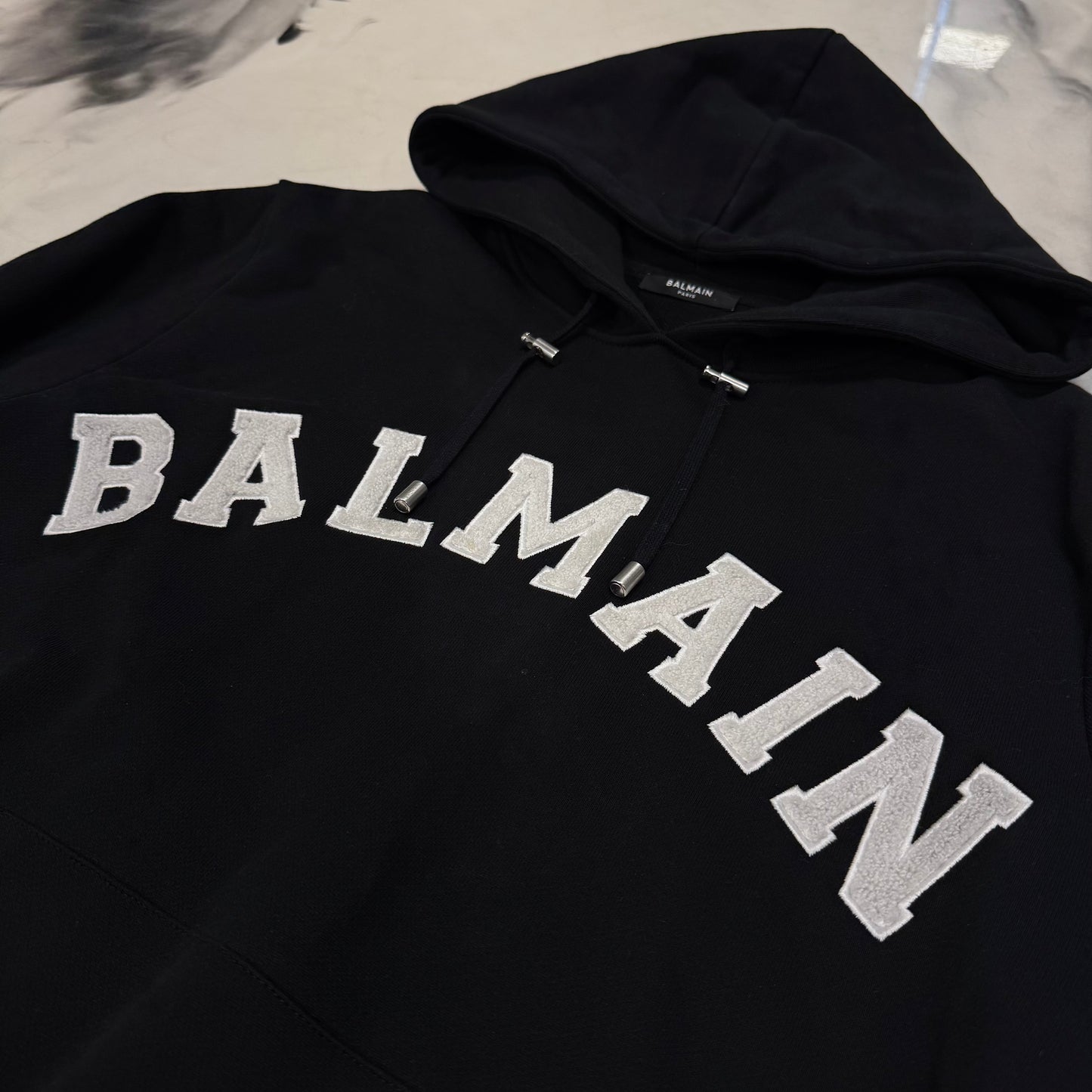Balmain Logo Hoodie Black