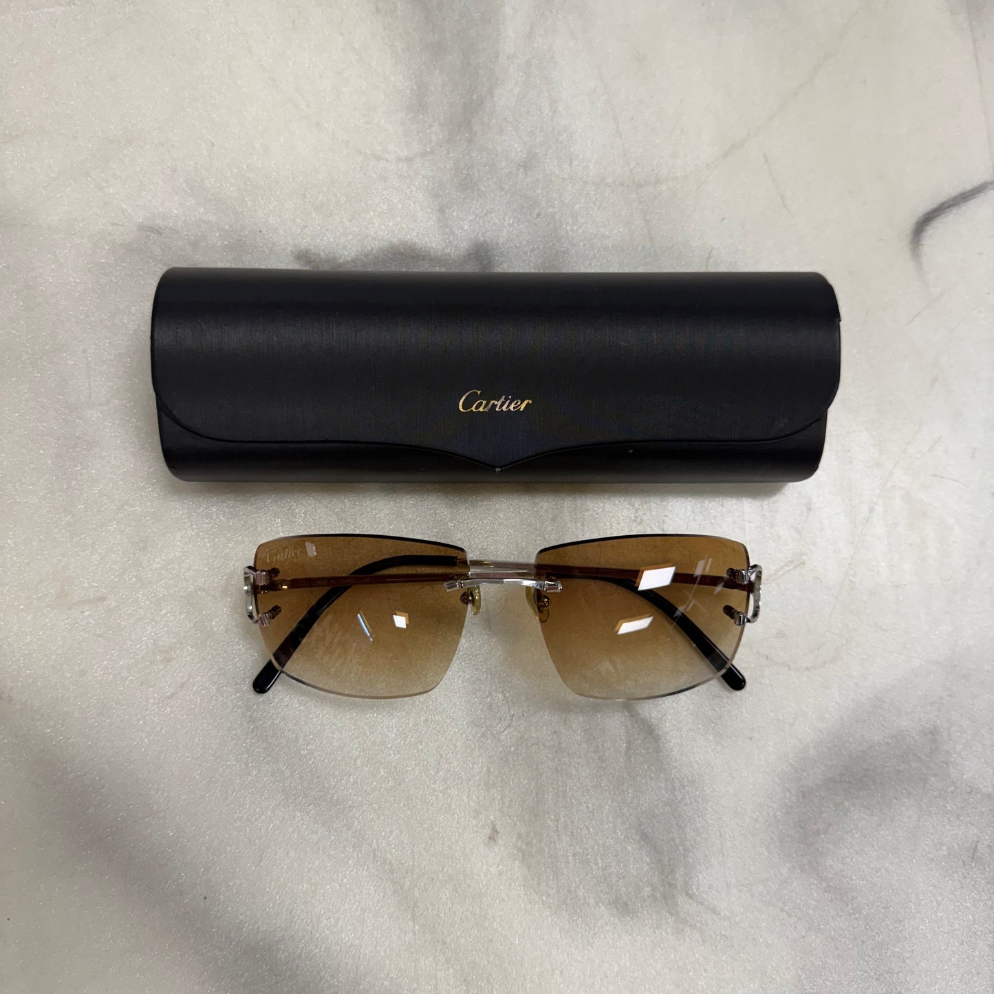 Cartier Big Cs Platinum Brown Lenses