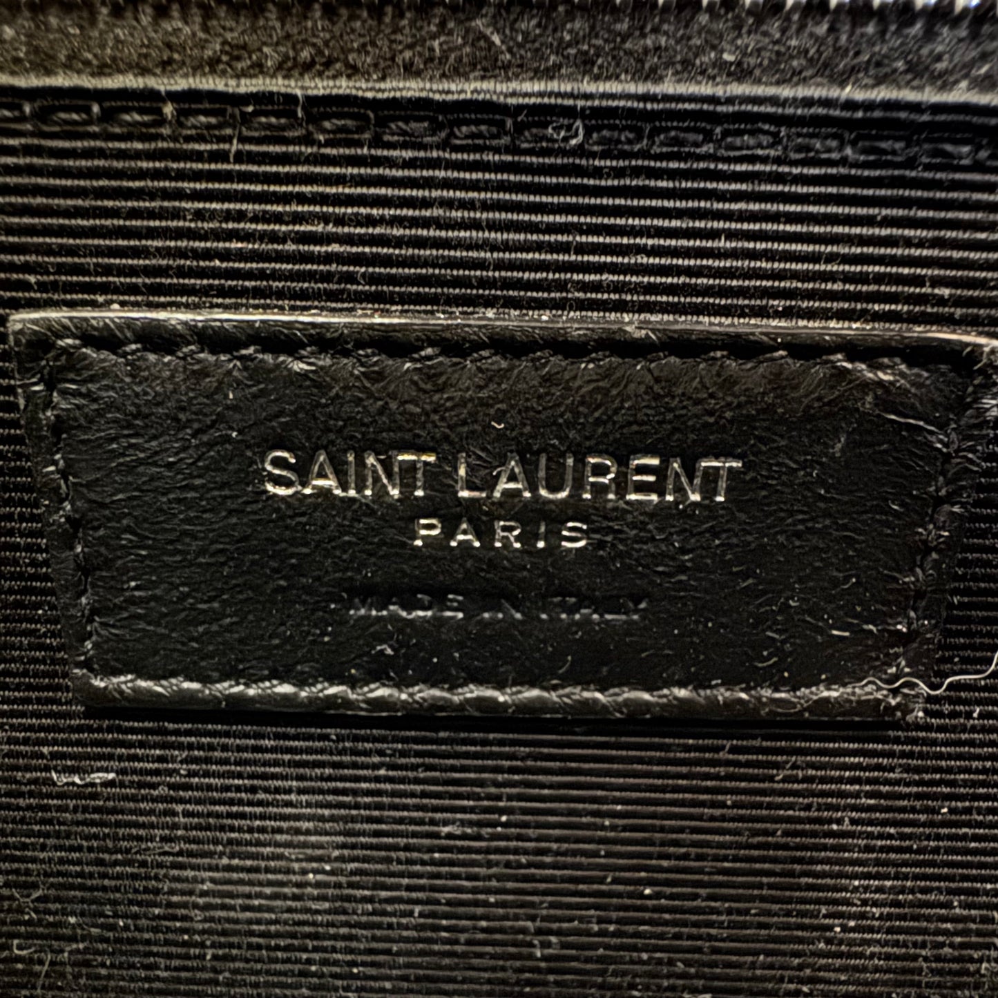Saint-Laurent Envelope Medium Quilted Textured-Leather Shoulder Bag Black/Silver