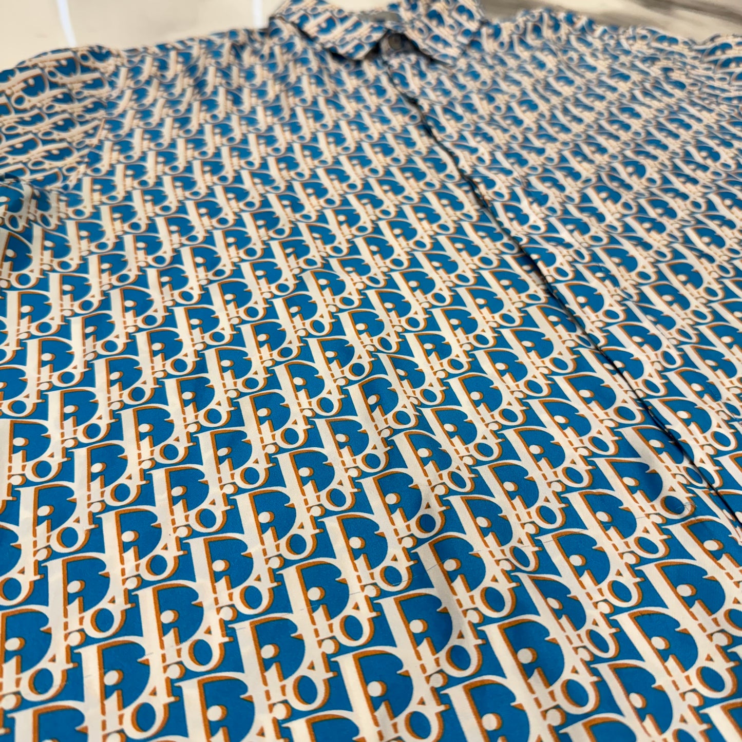 Dior Oblique Silk Shirt Blue