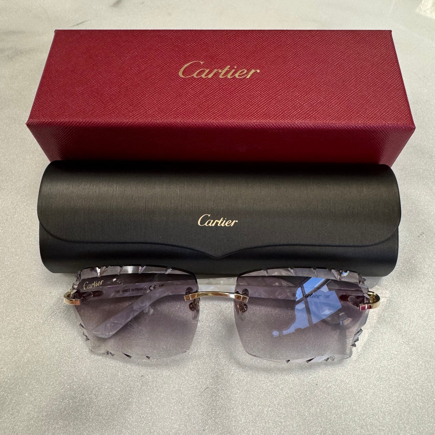 Cartier C Decor Acetate Diamond Cut Glasses