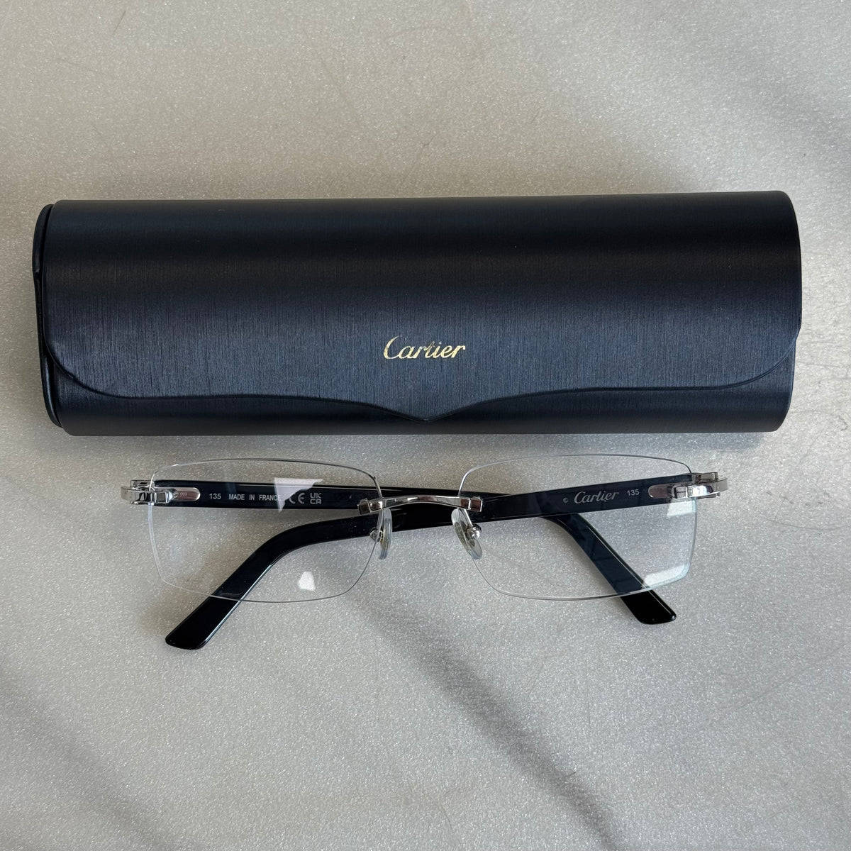 Cartier C Decor Acetate Black Glasses
