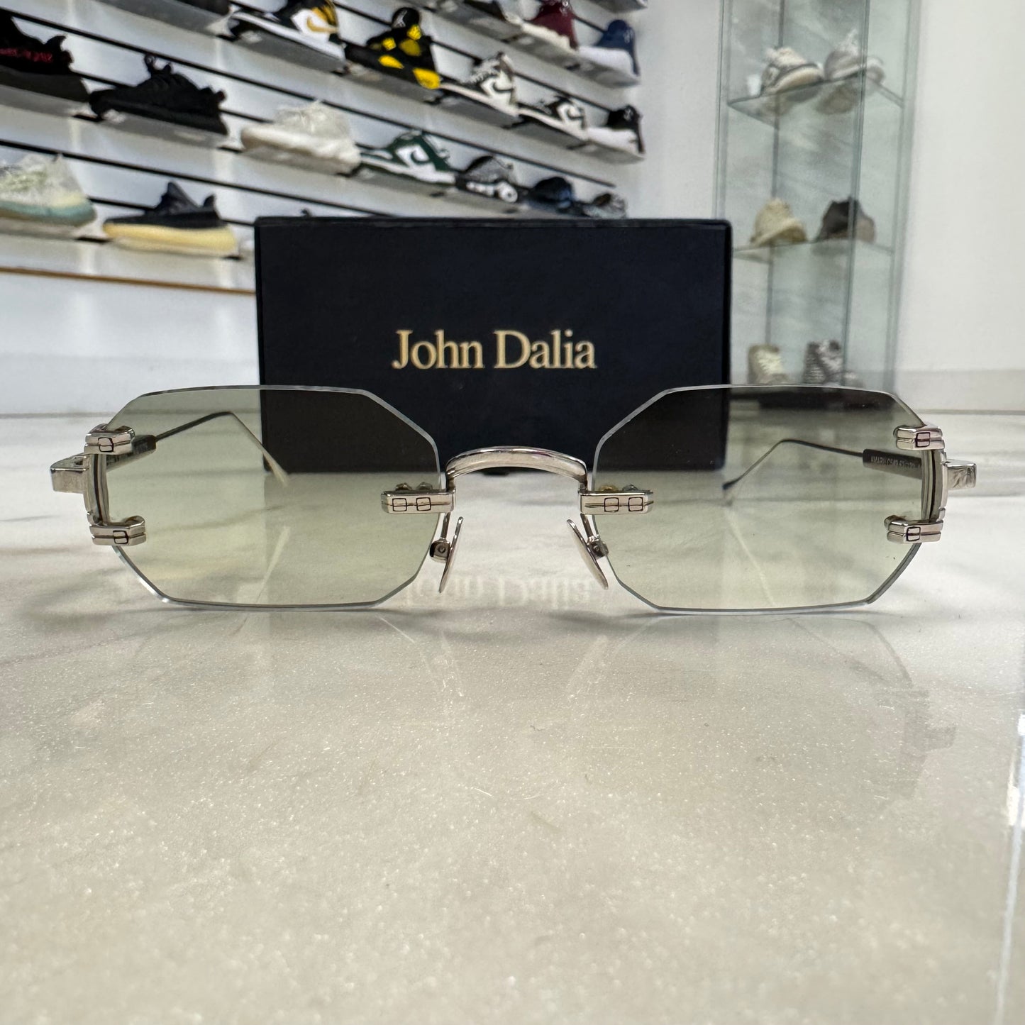 John Dalia Frameless Green Tint Glasses