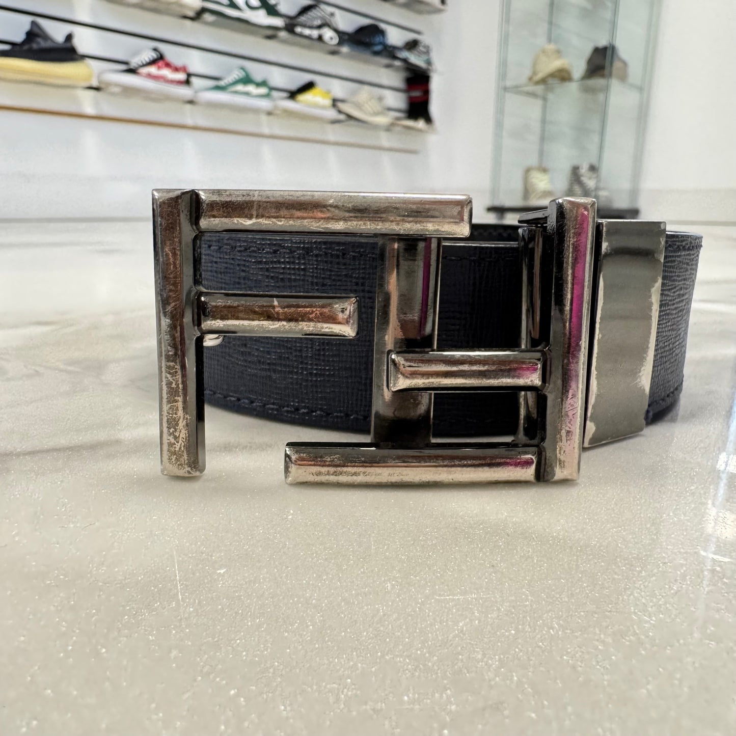Fendi Reversible Belt Blue/Black