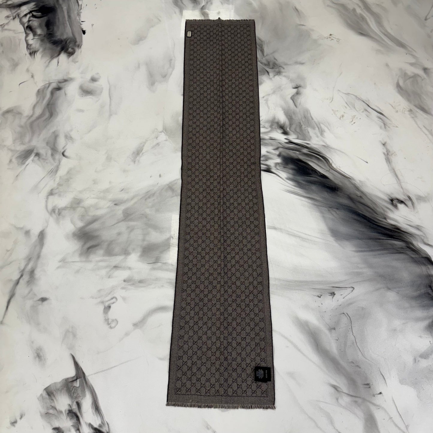 Gucci Grey Monogram Scarf