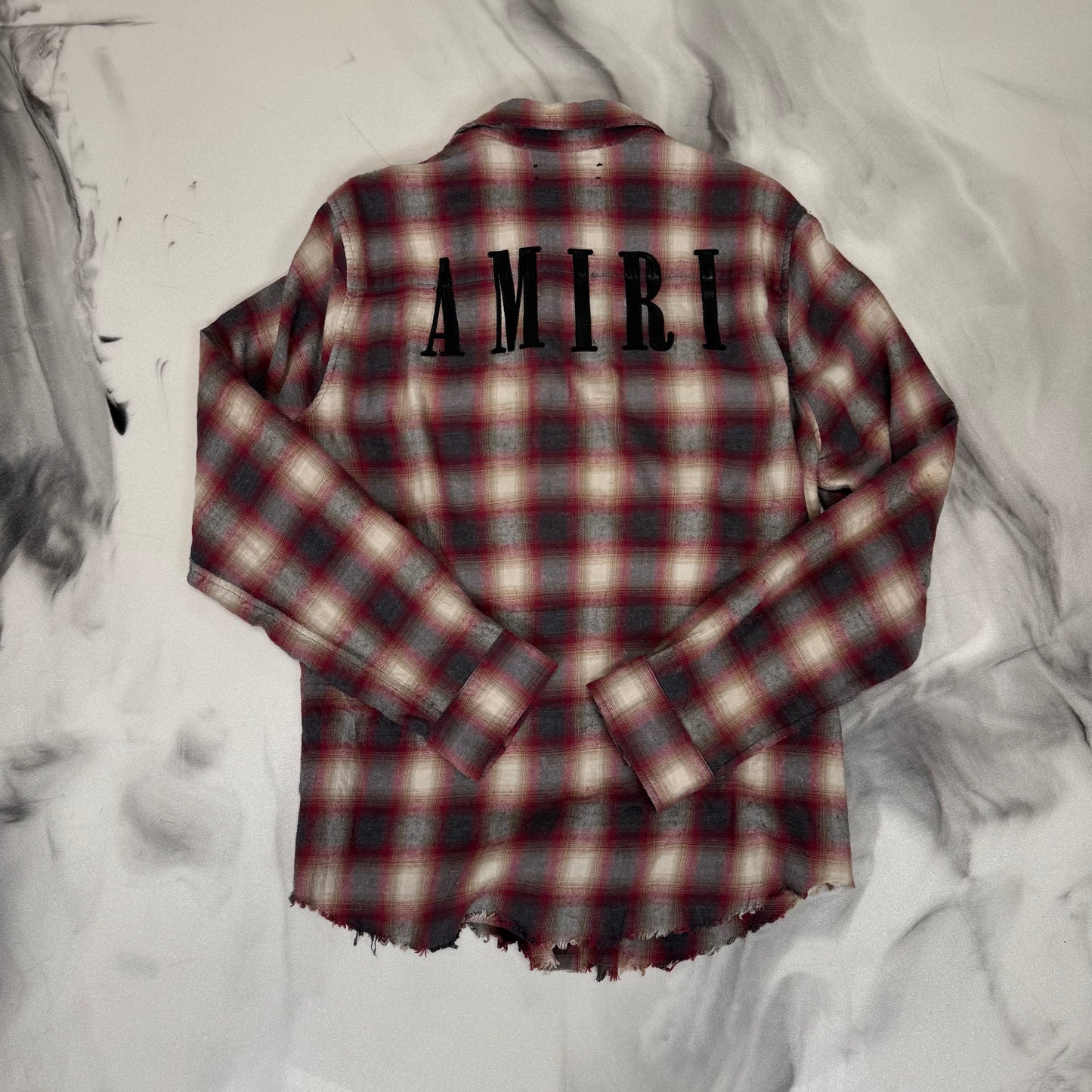 Amiri Flannel Leather Back Logo