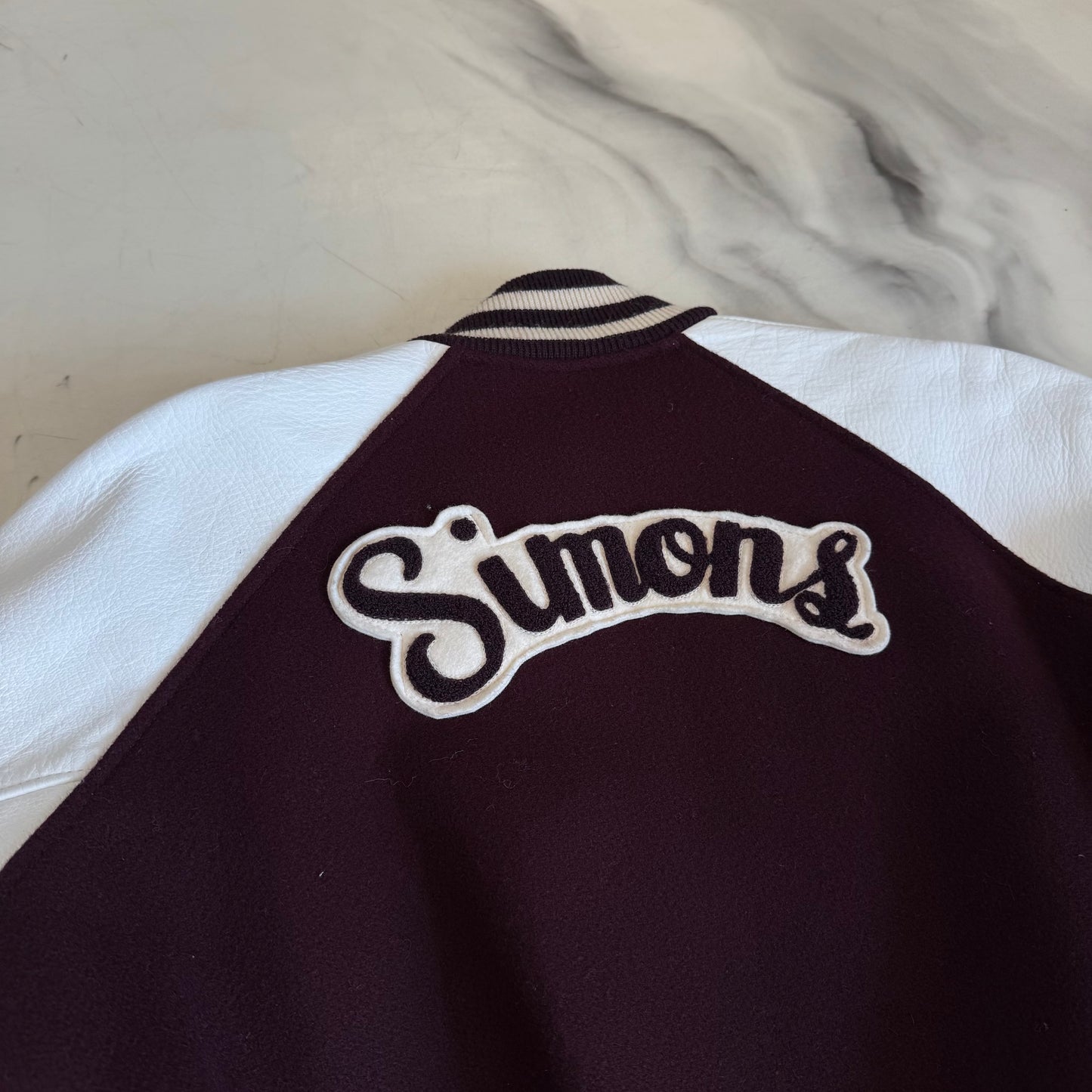 Varsity Jacket Burgundy/White