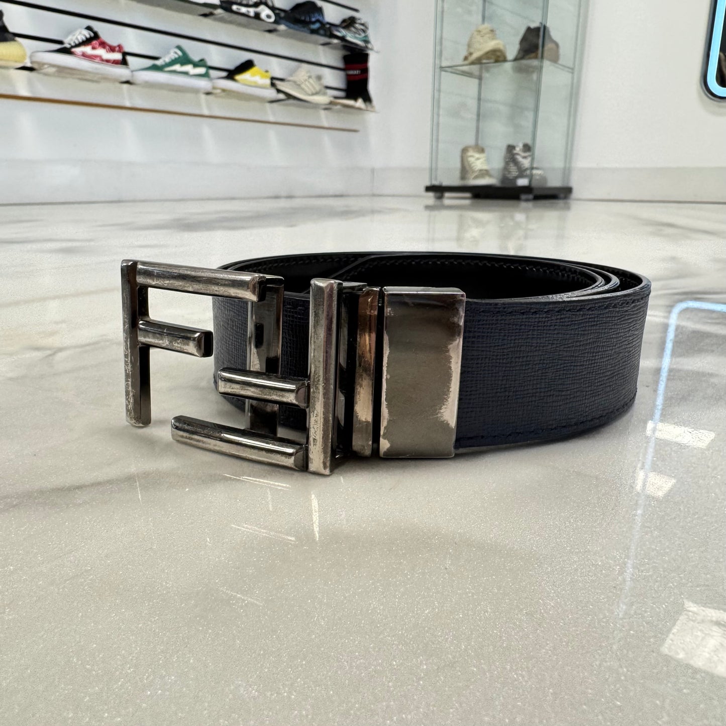 Fendi Reversible Belt Blue/Black