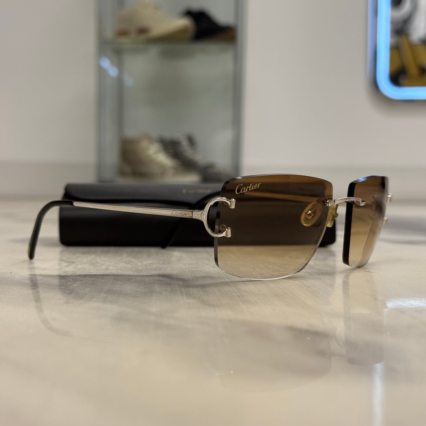 Cartier Big Cs Platinum Brown Lenses