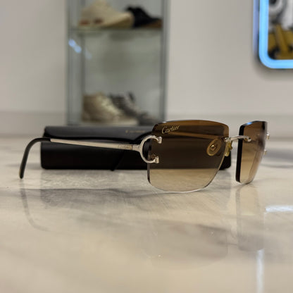 Cartier Big Cs Platinum Brown Lenses
