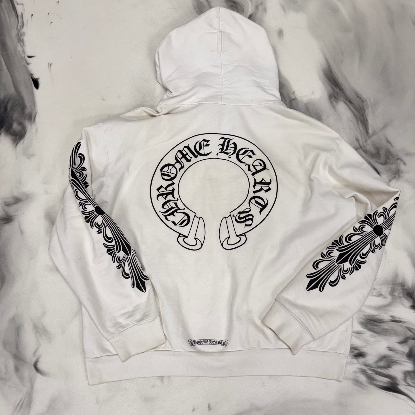 Chrome Hearts Floral Horseshoe Zip Up White