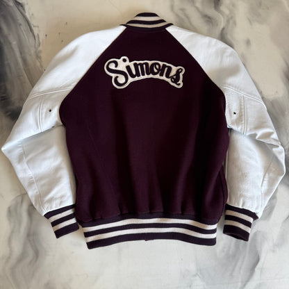 Varsity Jacket Burgundy/White