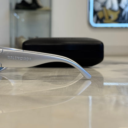 Balenciaga Swift Oval Sunglasses Silver