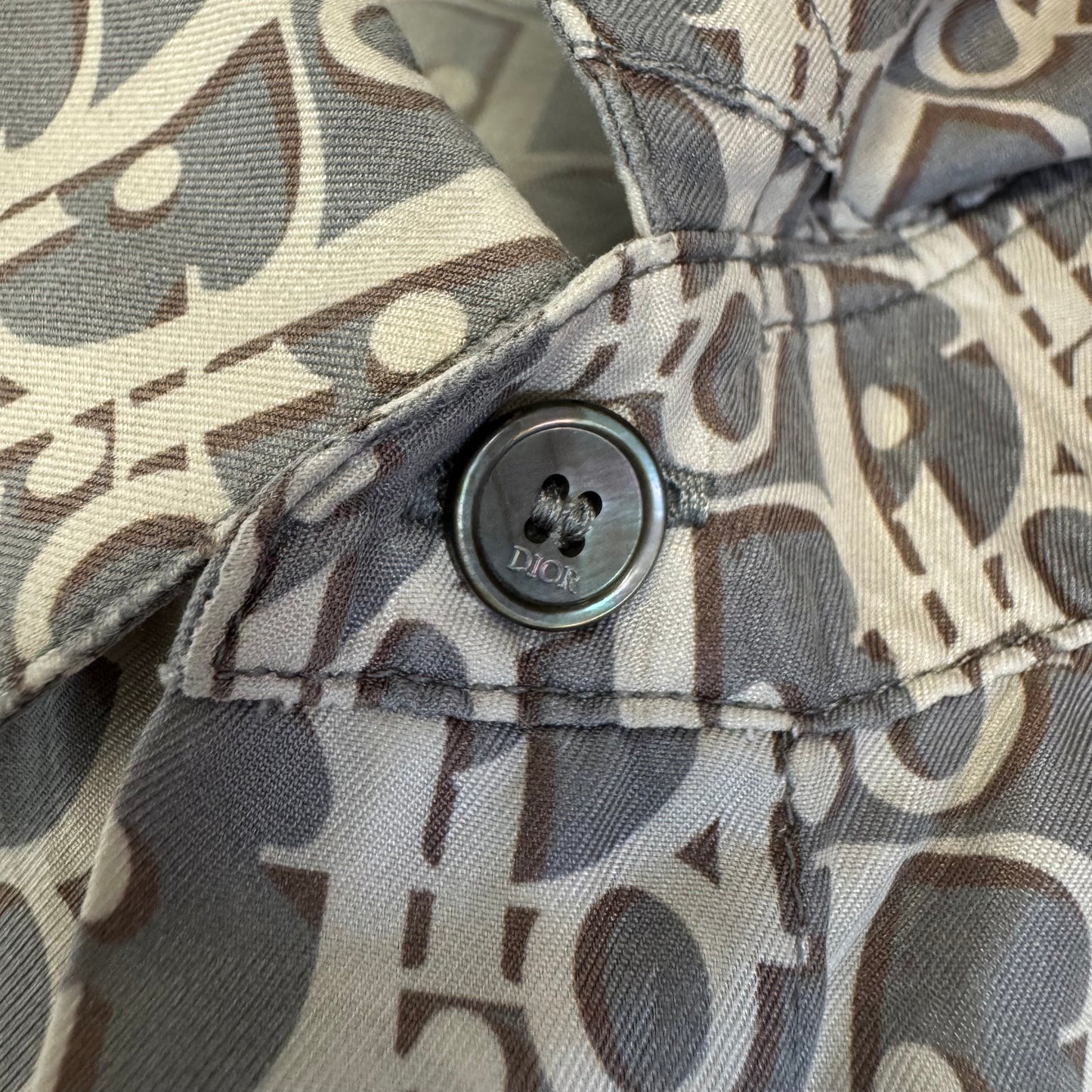 Dior Oblique Silk Shirt Grey/White