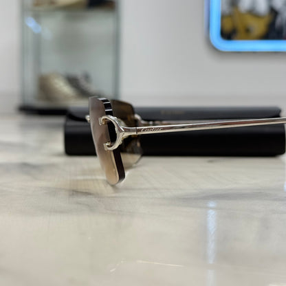 Cartier Big Cs Platinum Brown Lenses