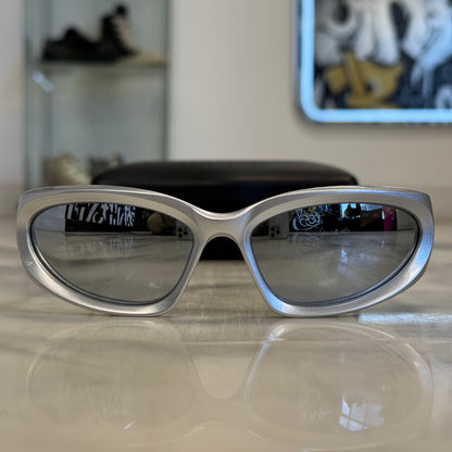 Balenciaga Swift Oval Sunglasses Silver