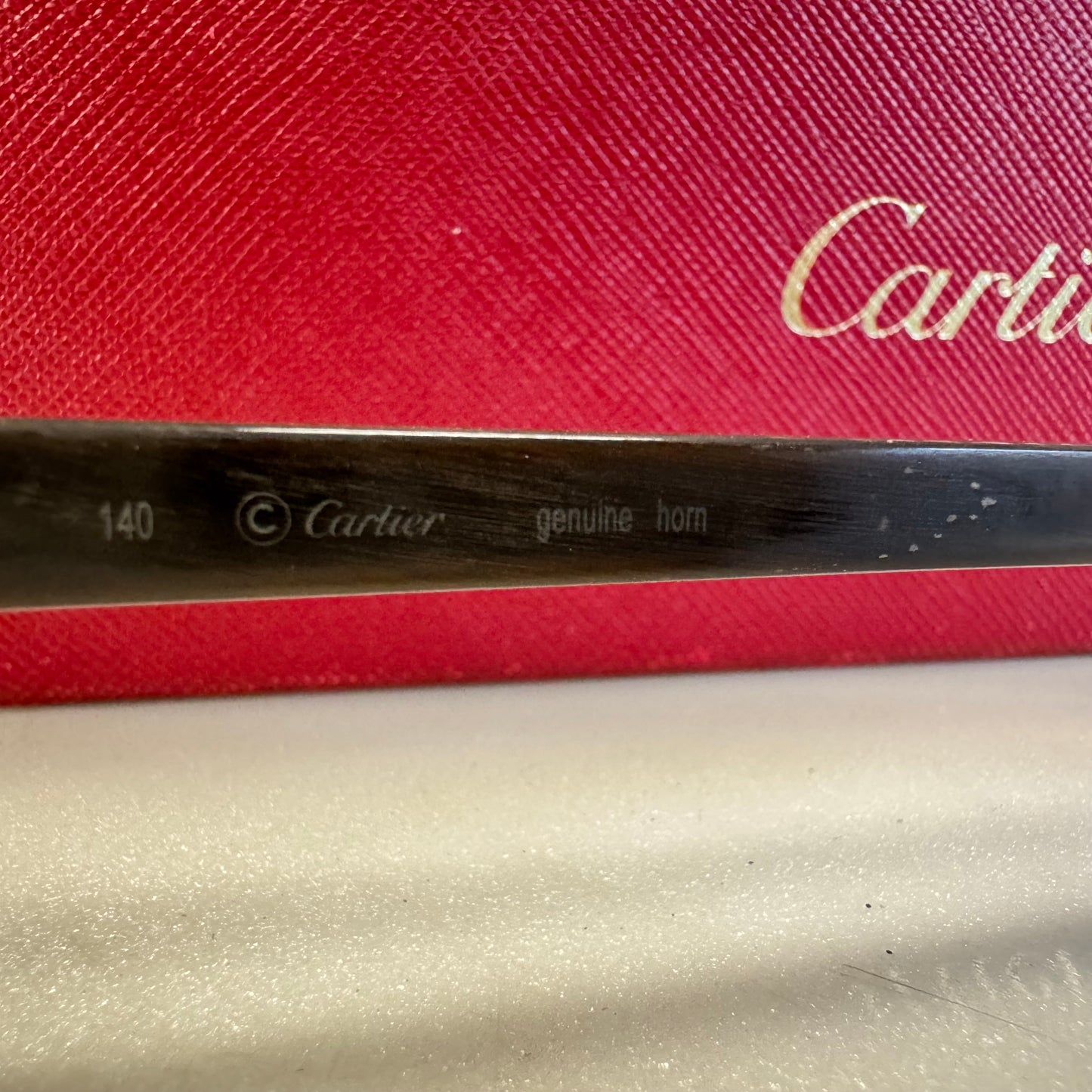 Cartier C Decor White Buffalo Horn Gold Hardware Diamond Cut