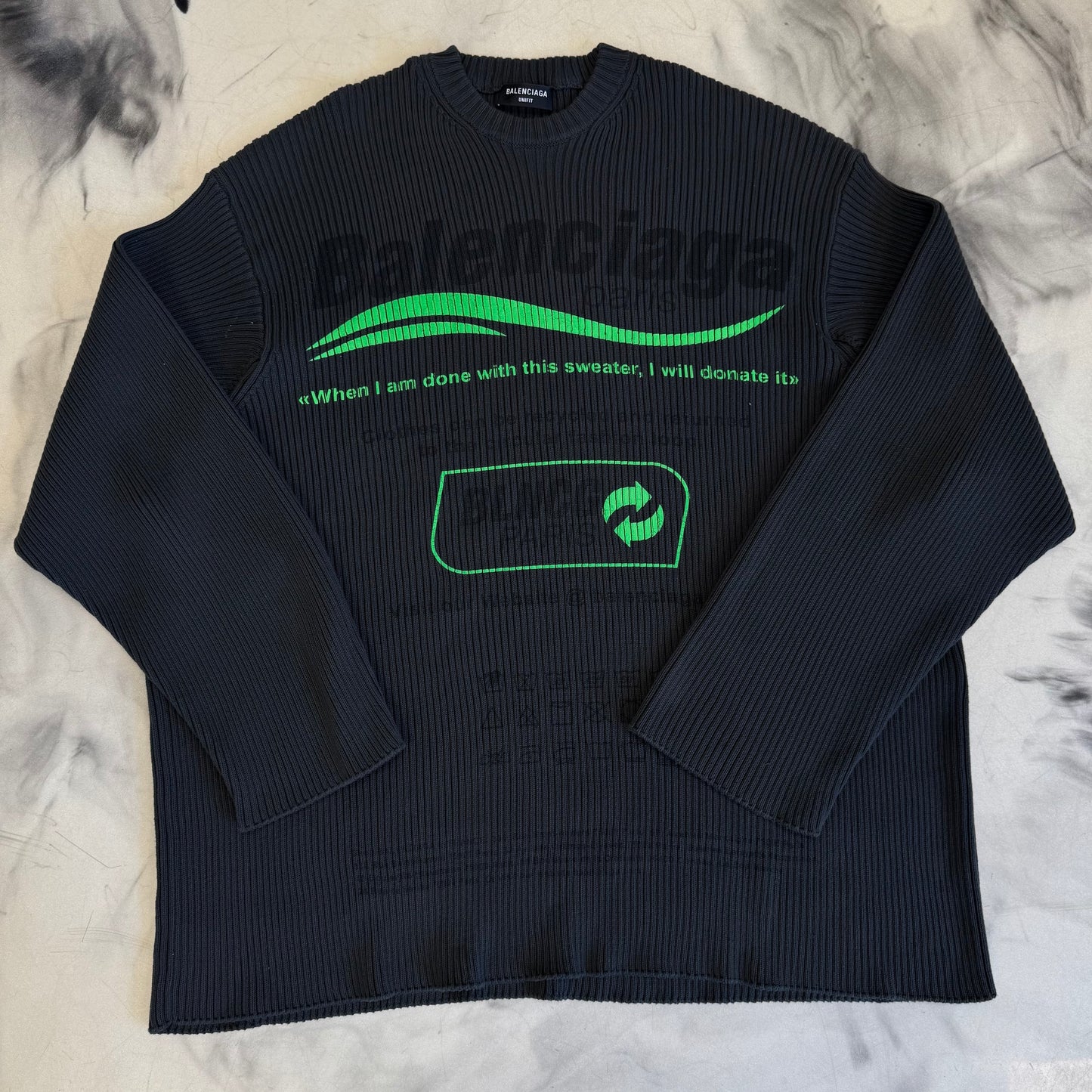 Balenciaga Oversized Ribbed Cotton Sweater