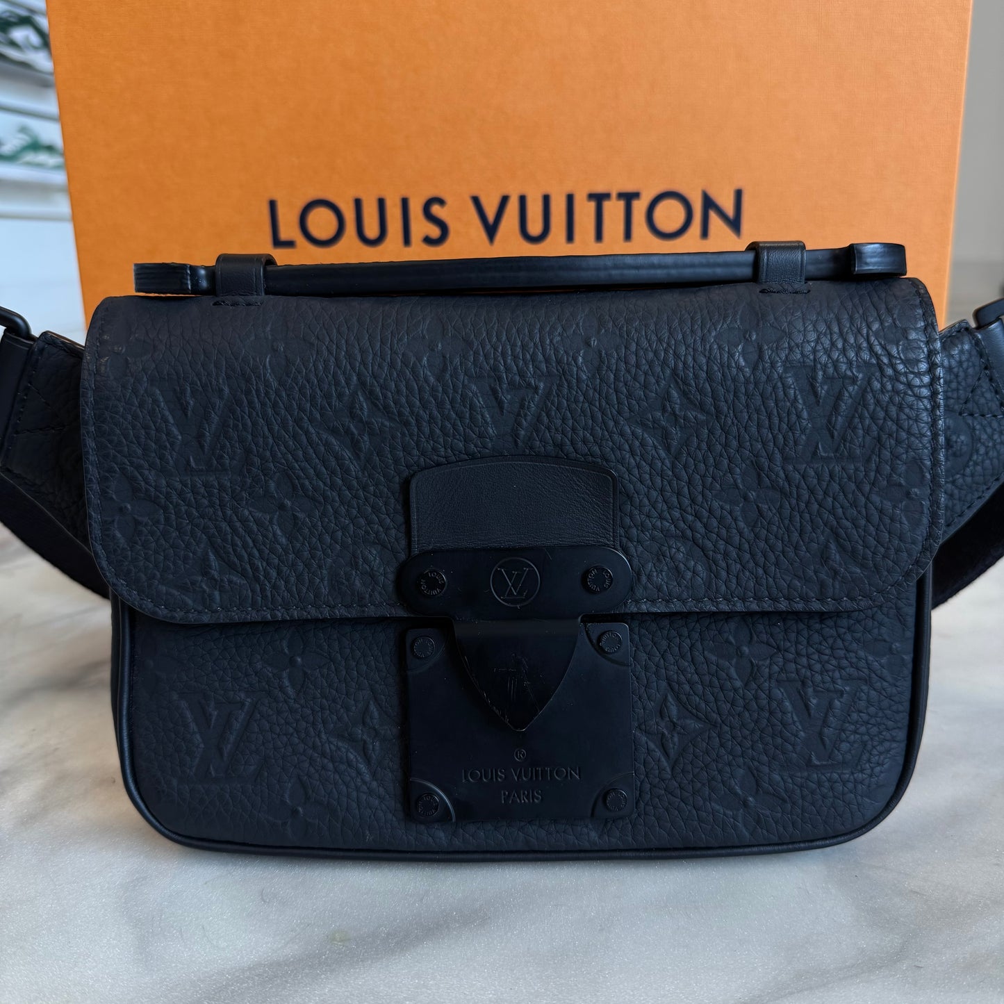Louis Vuitton Embossed Belt Bag Black