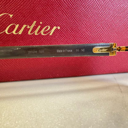 Cartier C Decor White Buffalo Horn Gold Hardware Diamond Cut