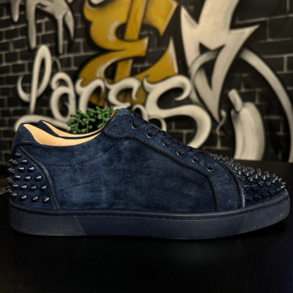 Louboutin Louis Junior Spikes Low Suede Navy