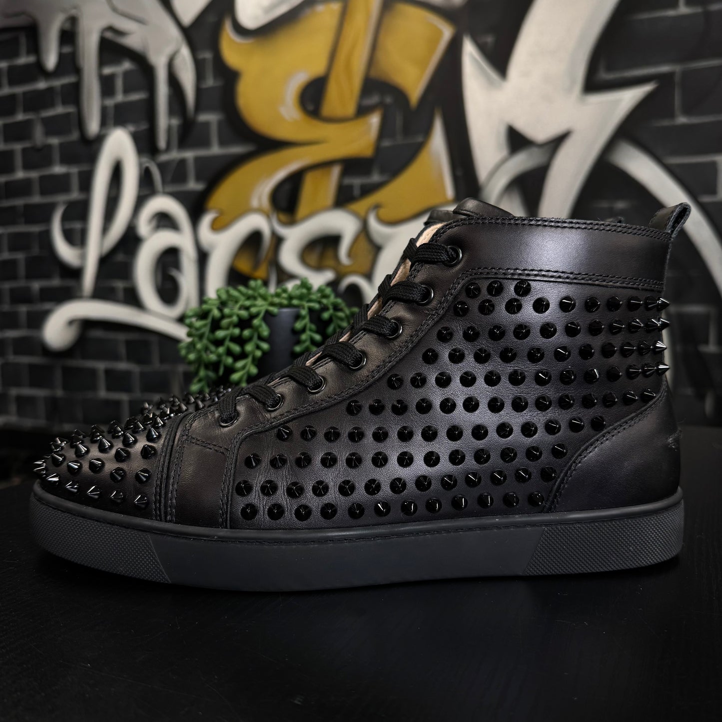 Louboutin Louis Orlato Spike Flat Black