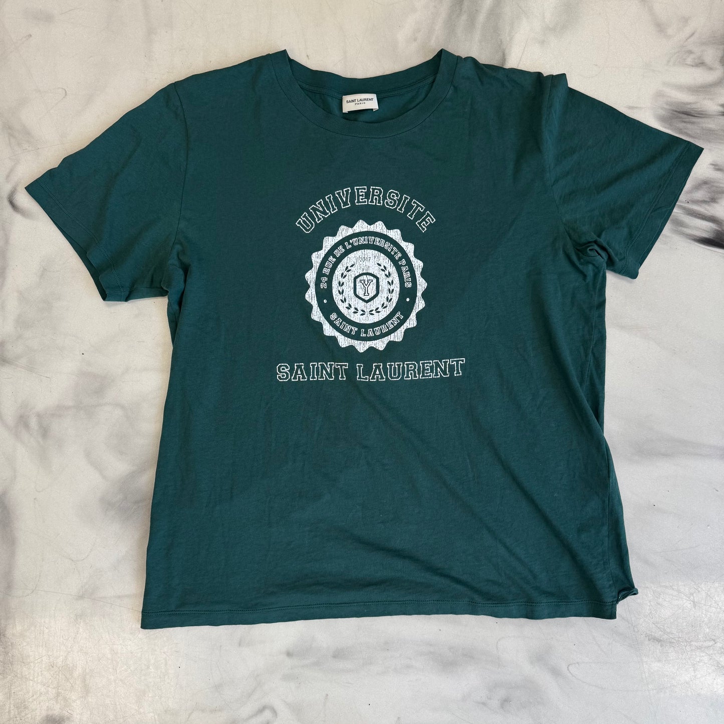 Saint Laurent University Tee Green