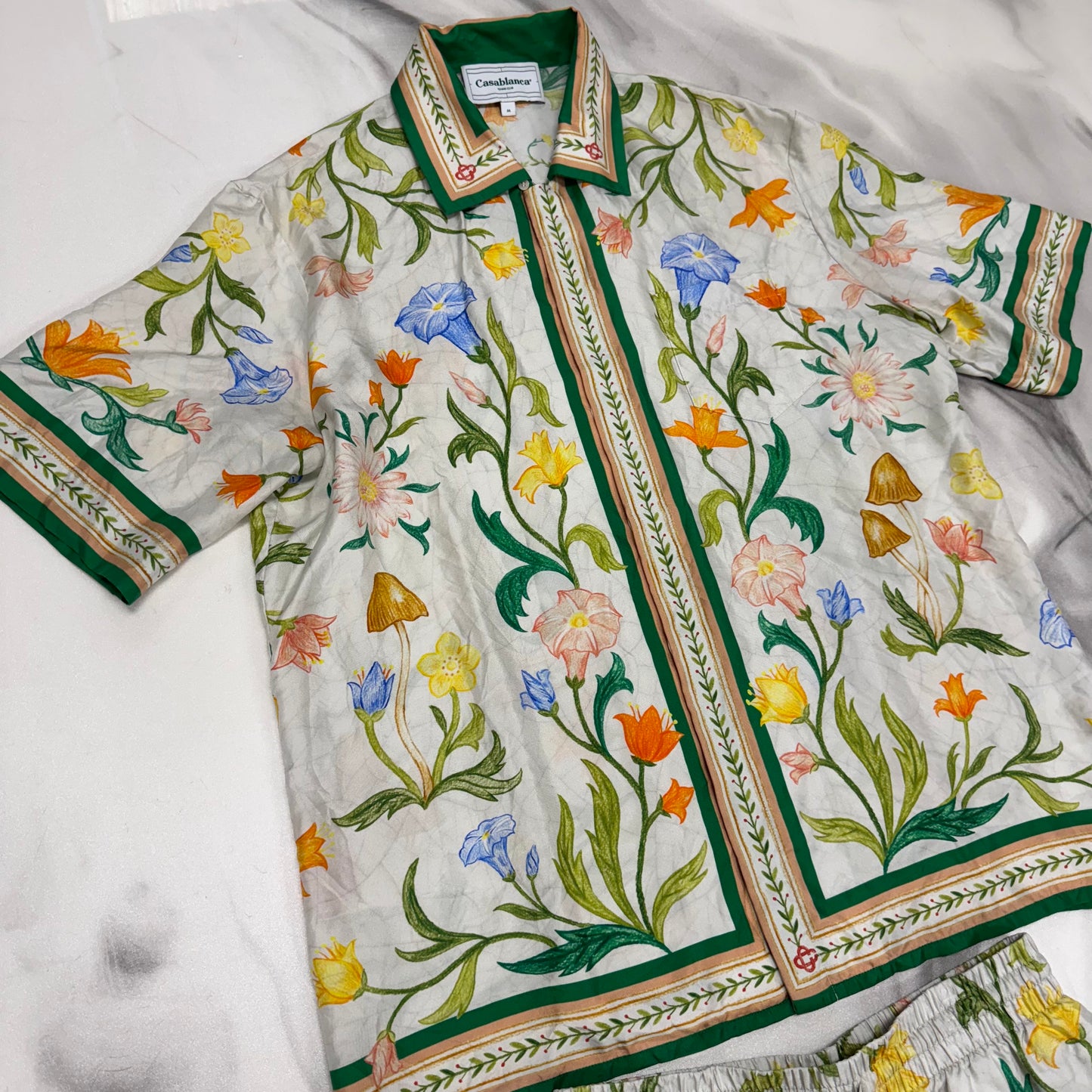 Casablanca L'Arche Fleurie Silk Shirt & Shorts