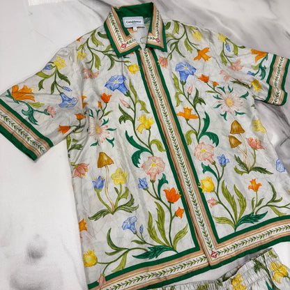 Casablanca L'Arche Fleurie Silk Shirt & Shorts