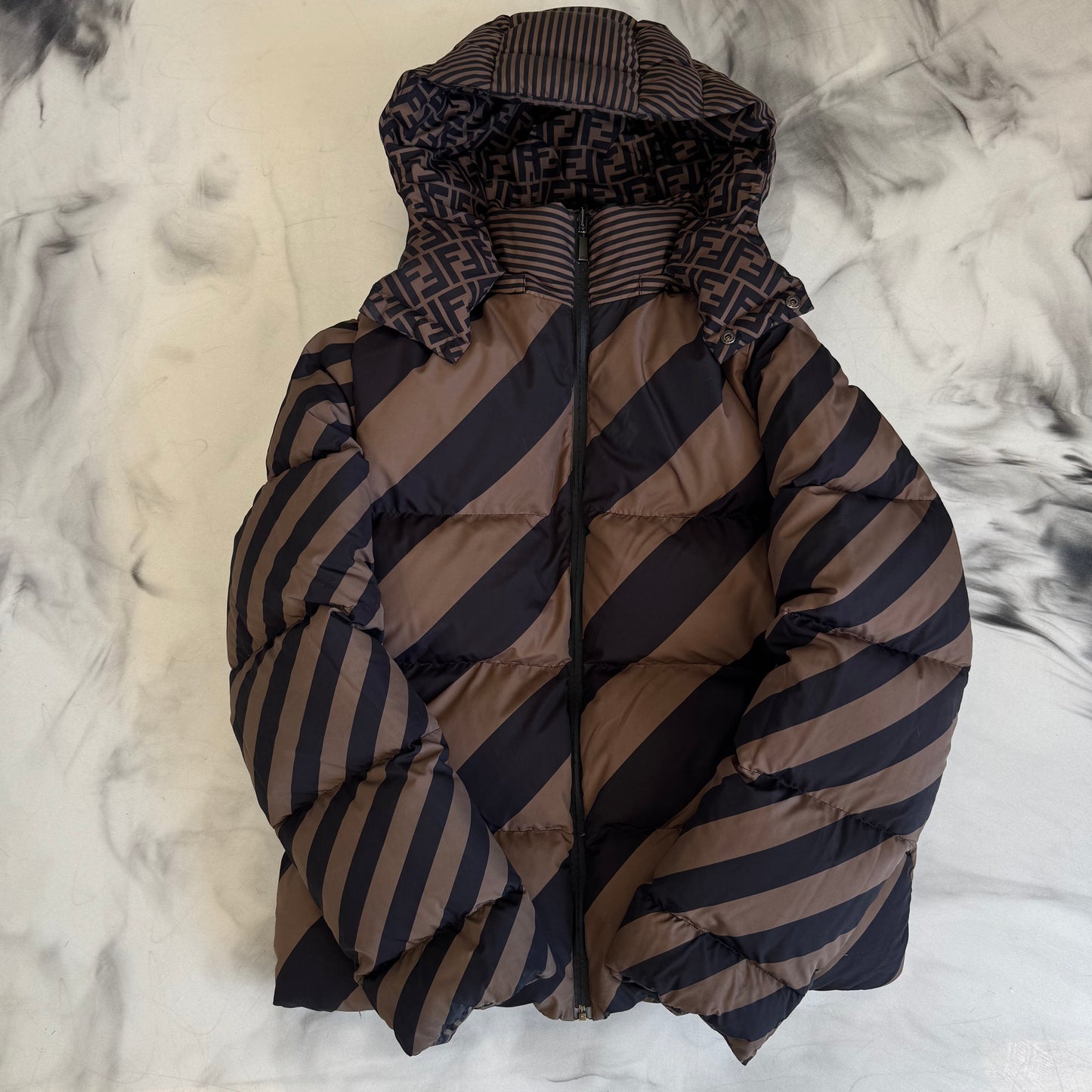 Fendi Reversible Piumino Zucca Striped Jacket