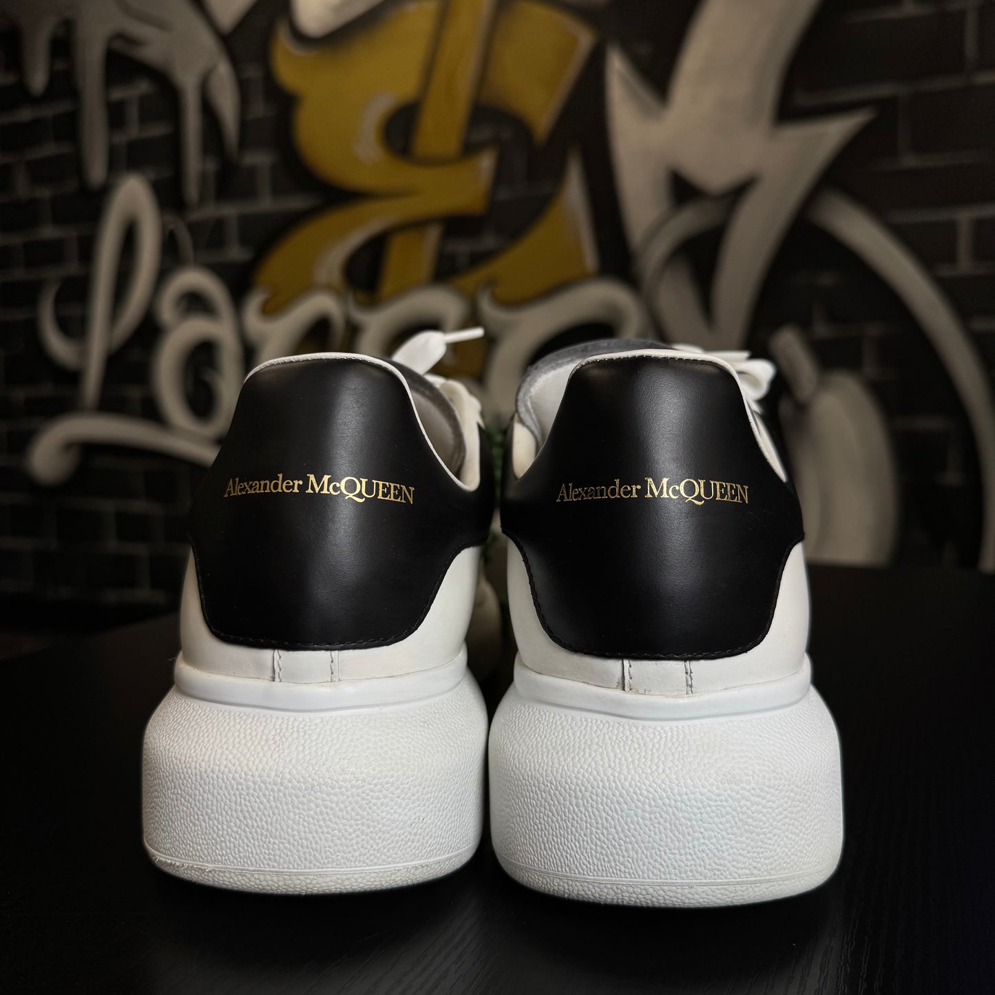 Alexander McQueen Oversized Sneaker Black Heel