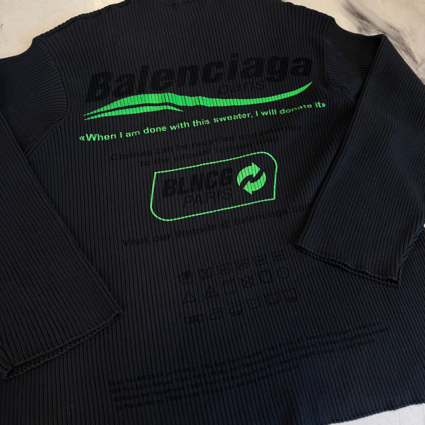 Balenciaga Oversized Ribbed Cotton Sweater