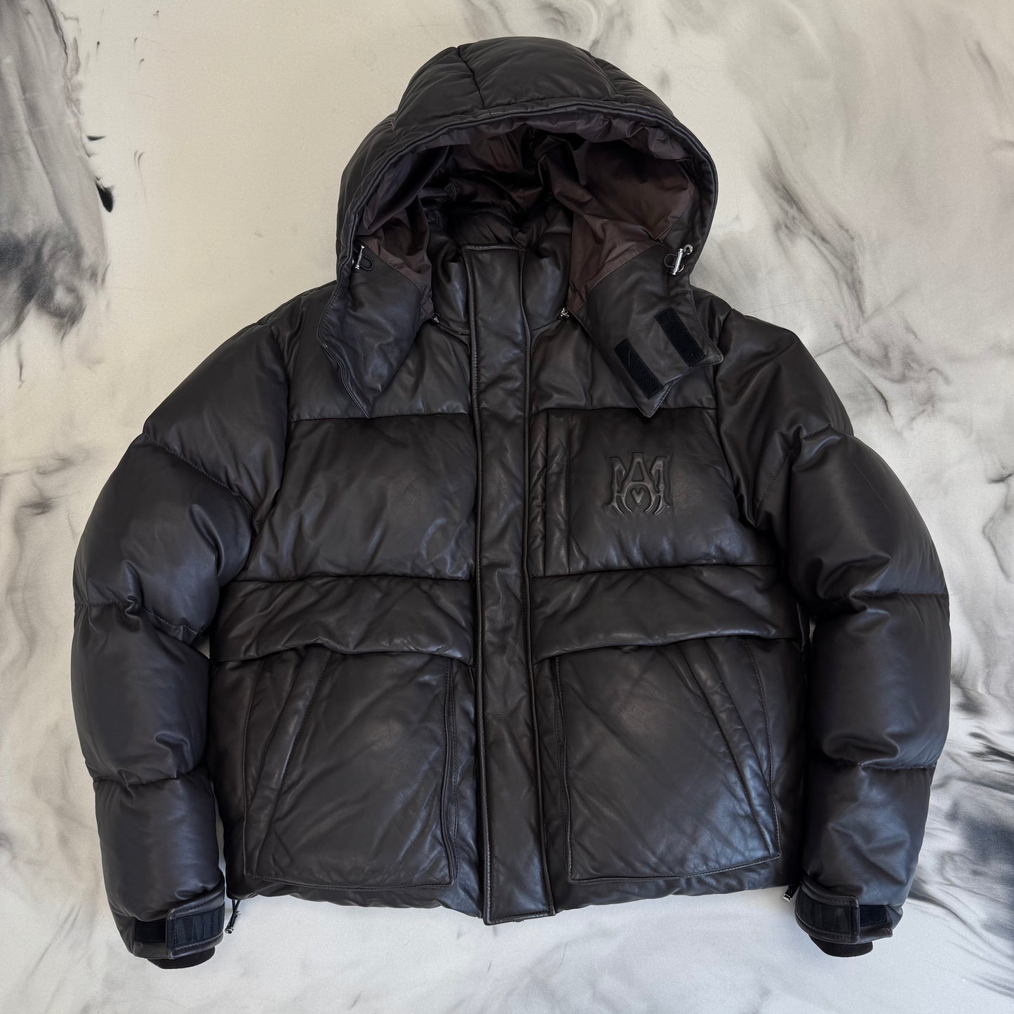 Amiri Lambskin Puffer Brown