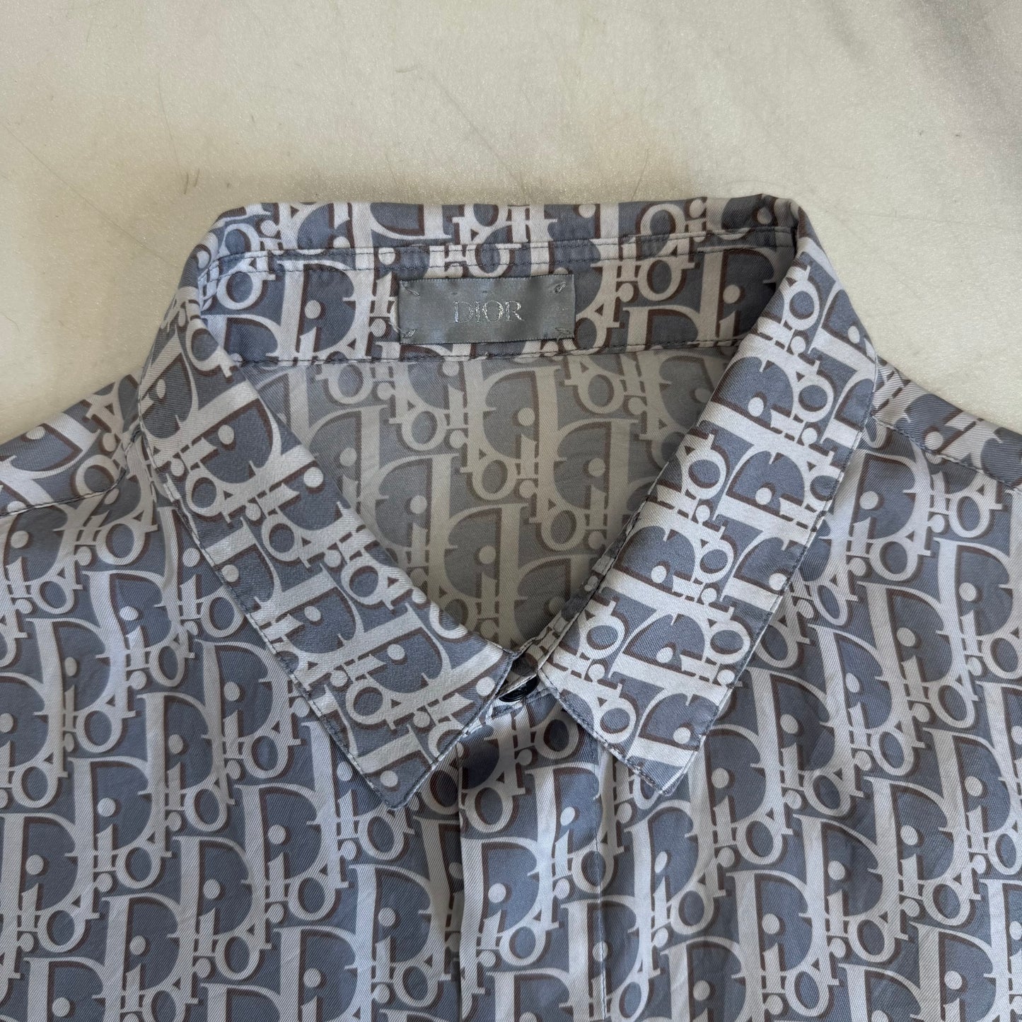 Dior Oblique Silk Shirt Grey/White
