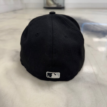 White Socks Fitted Hat Black