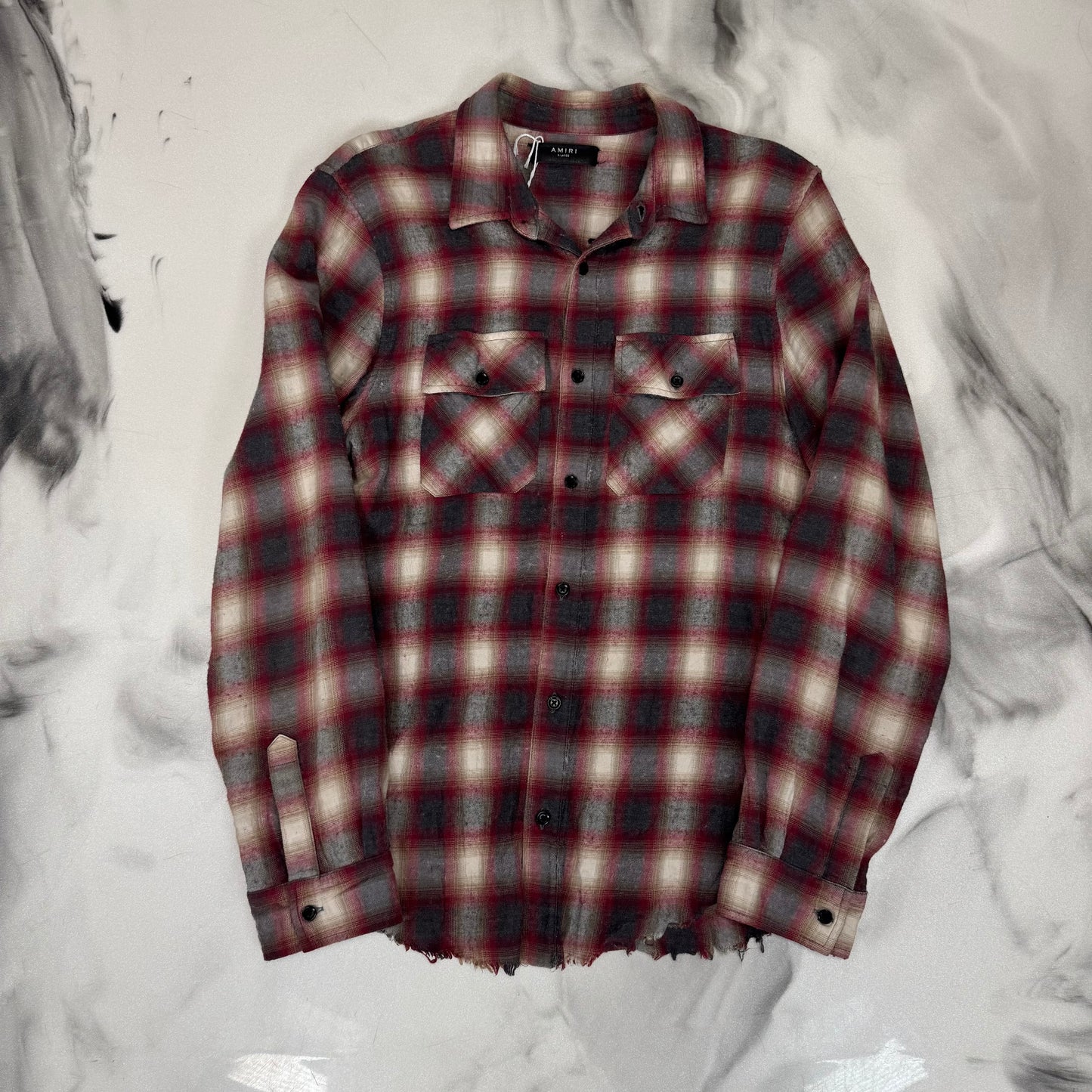 Amiri Flannel Leather Back Logo