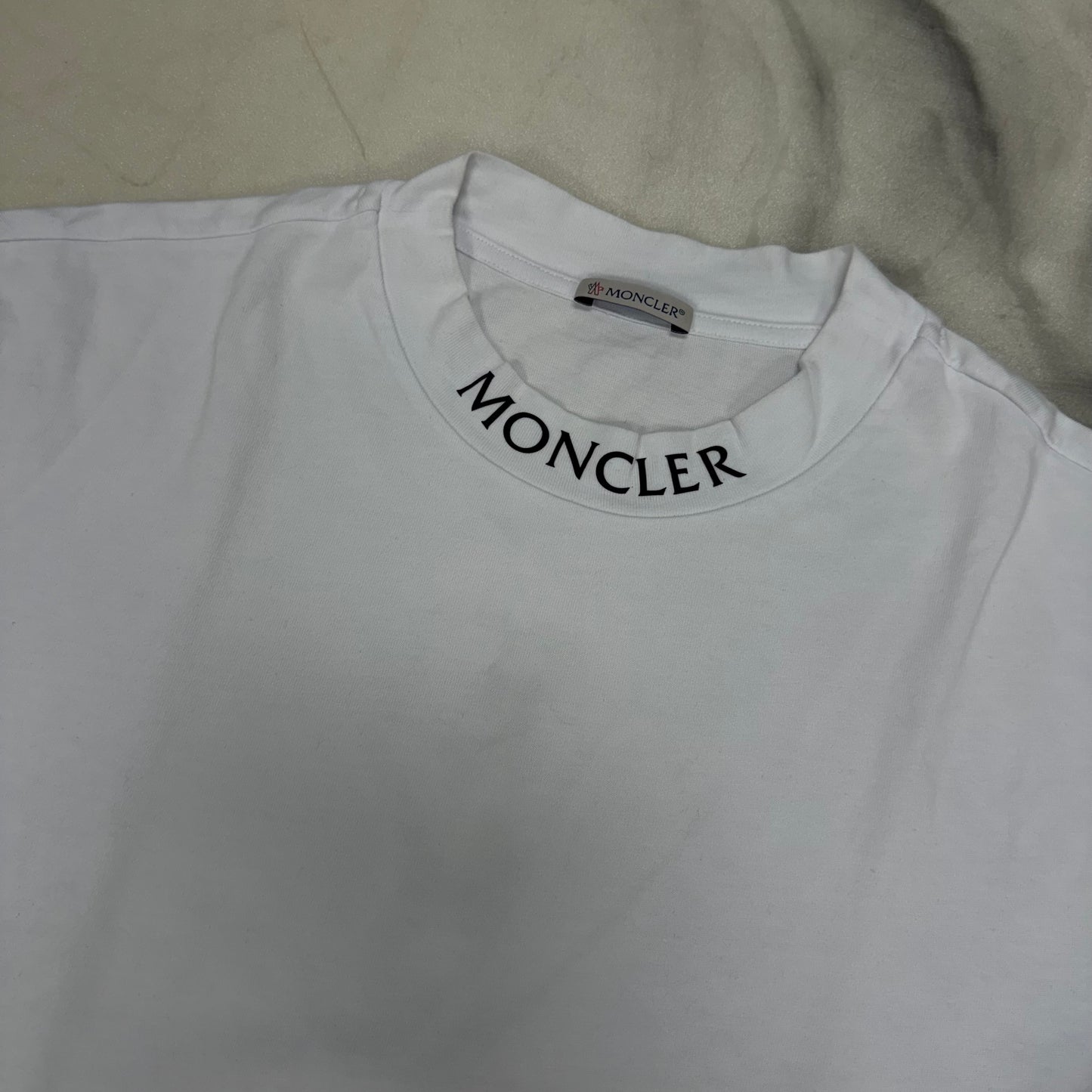 Moncler Neck Logo Tee White
