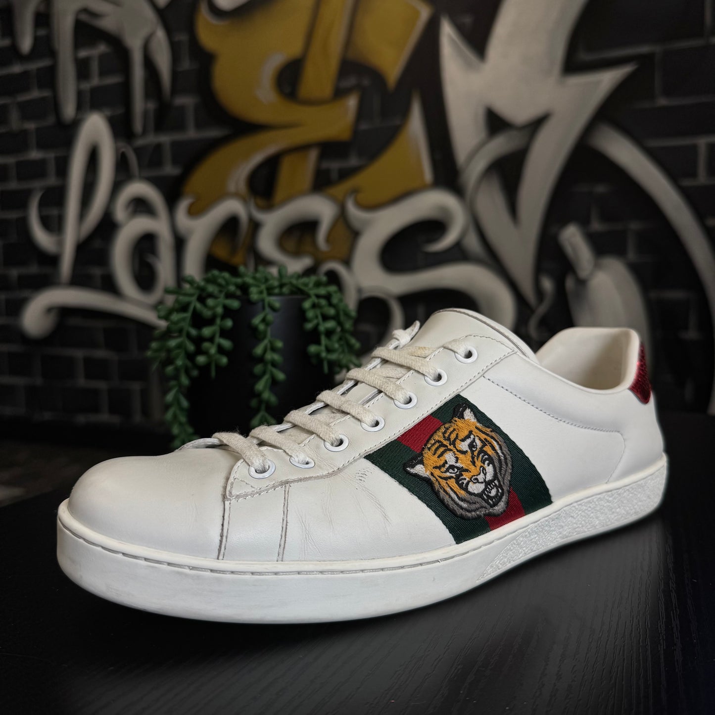 Gucci Ace Tiger White Mismatched Heel