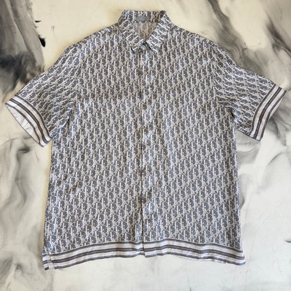 Dior Oblique Silk Shirt Grey/White