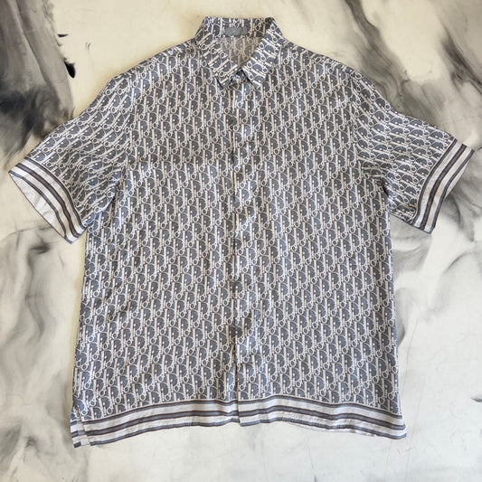 Dior Oblique Silk Shirt Grey/White