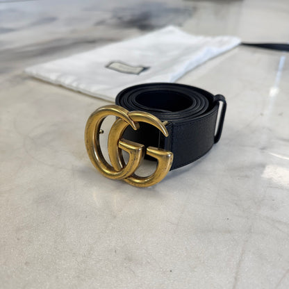 Gucci GG Marmount Belt Black/Gold