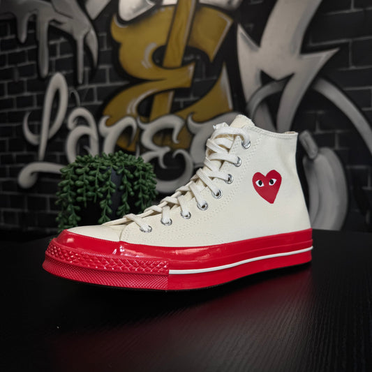 Converse CDG High Cream/Red
