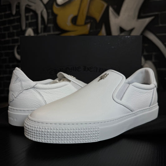 Chrome Hearts Dagger Slip On White Leather