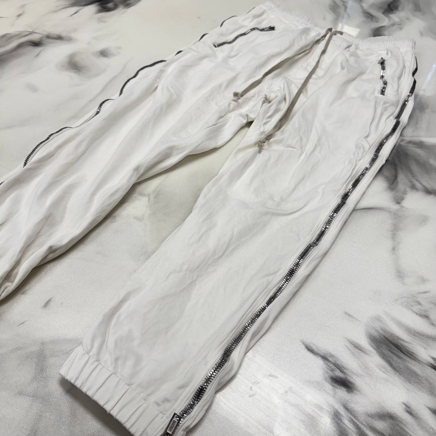 Rick Owens Tecuatl Side Zip Pants White