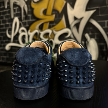 Louboutin Louis Junior Spikes Low Suede Navy