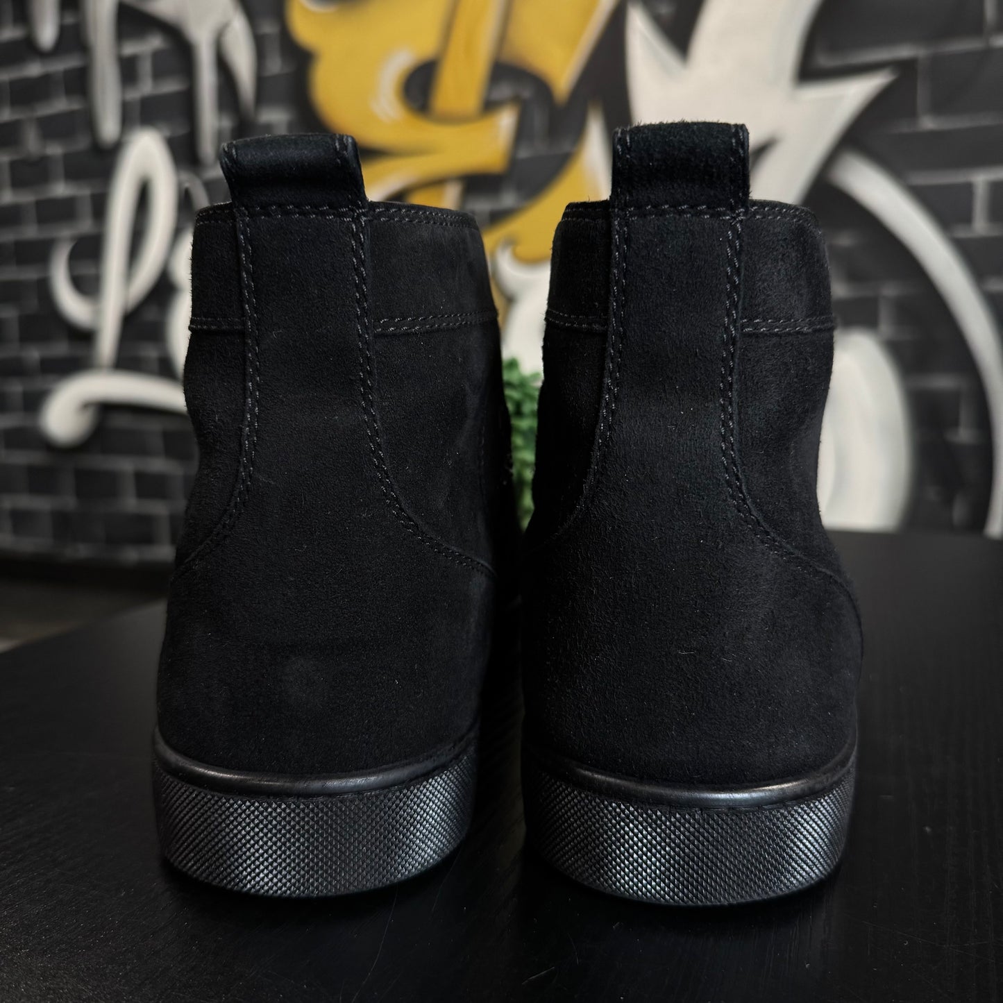 Louboutin Louis Junior Spike Orlato Flat Black Suede