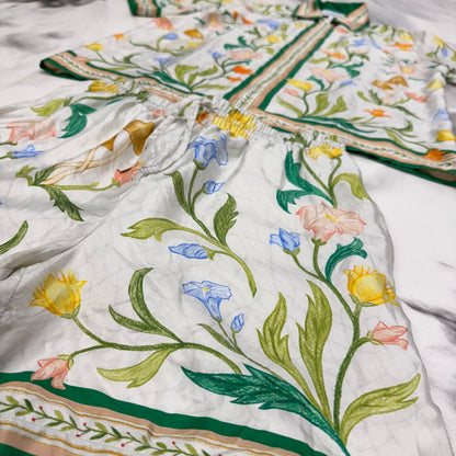 Casablanca L'Arche Fleurie Silk Shirt & Shorts