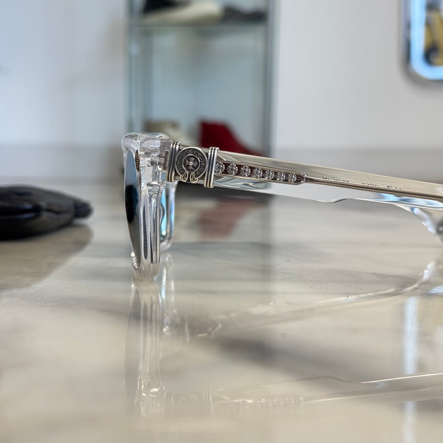 Chrome Hearts Hallamanass Clear Glasses Blue Lenses
