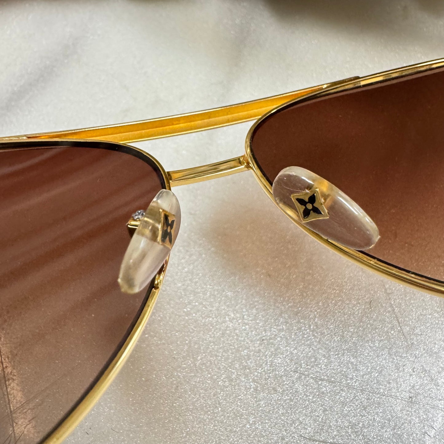 Louis Vuitton Attitude Pilote Gold Sunglasses